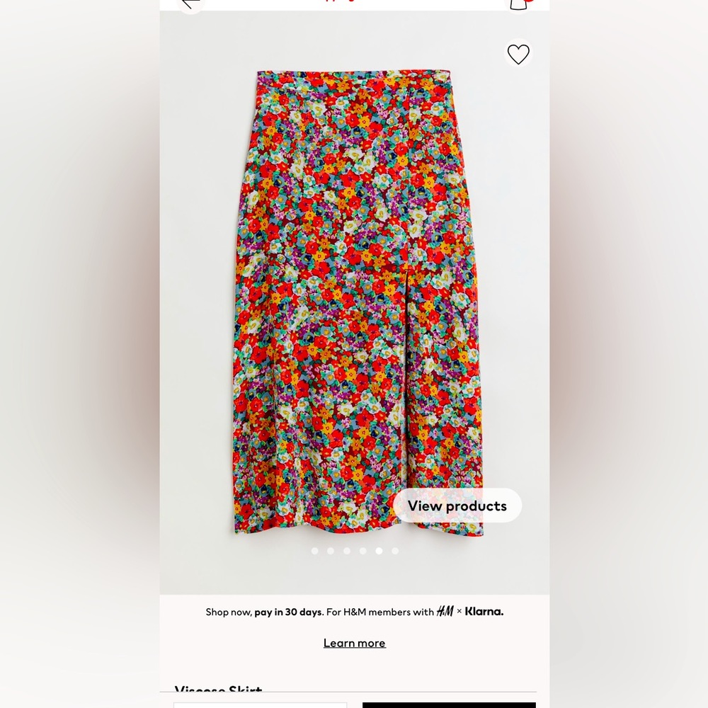 H&M Viscose Skirt with side front slit - Sold Out Online
